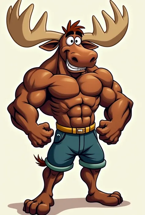 Cartoon moose bodybuilder