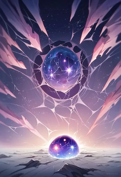 (((Cracked Cosmic Egg))) best quality, ultra-high resolution, 4K detailed CG, masterpiece, Universe, cosmic egg, broken shell ,galaxya, aesthetics, beautiful image, depth of field, screen-centered