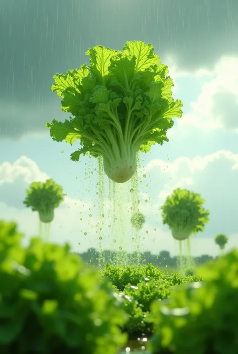 lettuce commercial, that fall from the sky wet and striking 