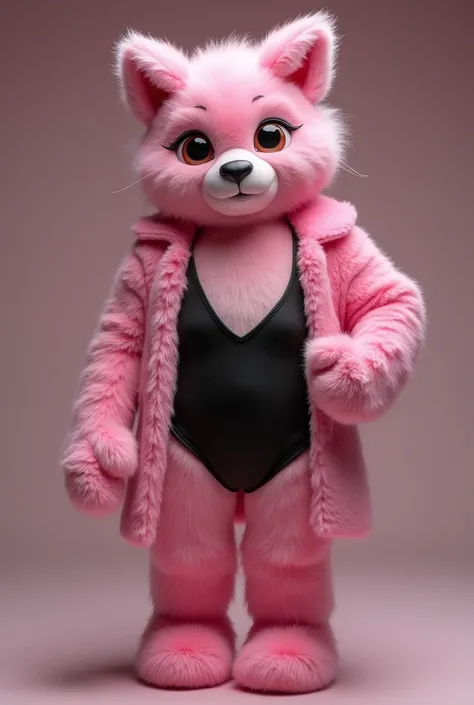 make a furry femboy with black panties and pink tights