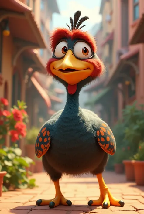 Guinea fowl pixar drawing 