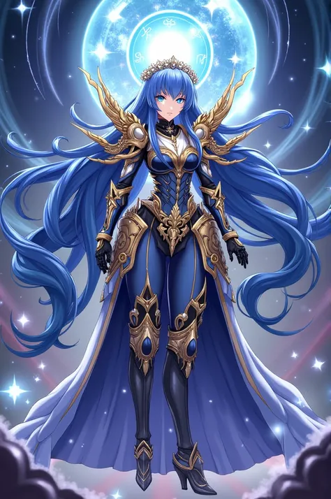 Rem from anime re zero wearing the sagittarius knight of the zodiac armor 