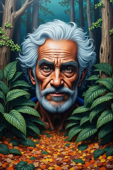 Gabriel Garcia Marquez mural drawing The leaf litter
