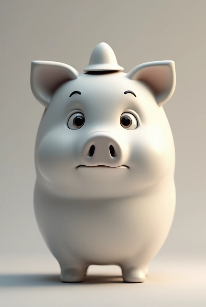 A determined-looking piggy bank wearing a small security cap
