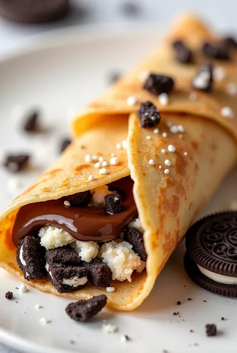 crepe with white bis, oreo and nutella realist 