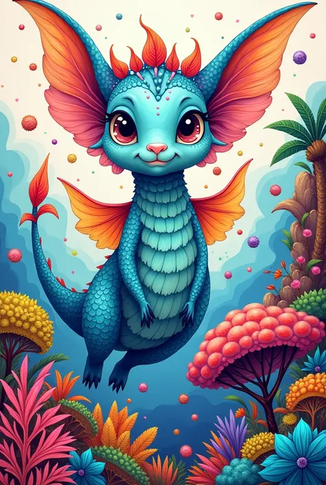 A lively, colorful poster featuring playful illustrations, colouring book style, (a magical creature, an underwater scene, a jungle safari, and outer space). Make sure the visuals are vibrant and eye-catching, appealing to both kids and parents. Background...