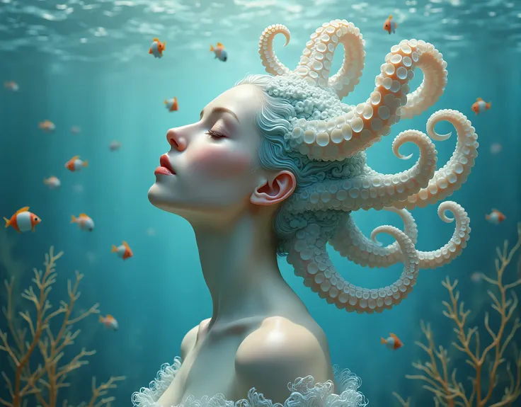 octopus beautiful woman