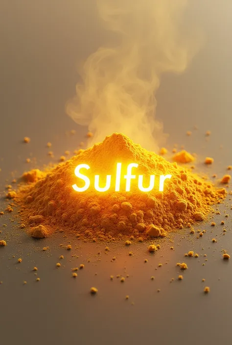 Generated a sulfur-themed business card. The center part should have the word sulfur with a tone of the same giving medicinal details in the surrounding parts