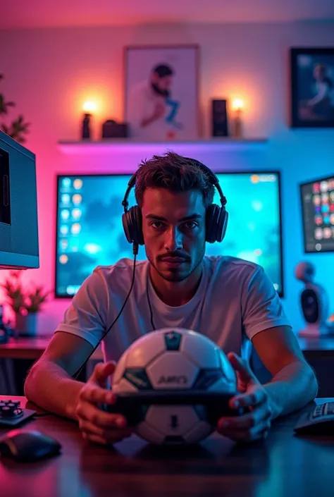 A football and gamer image for streaming

