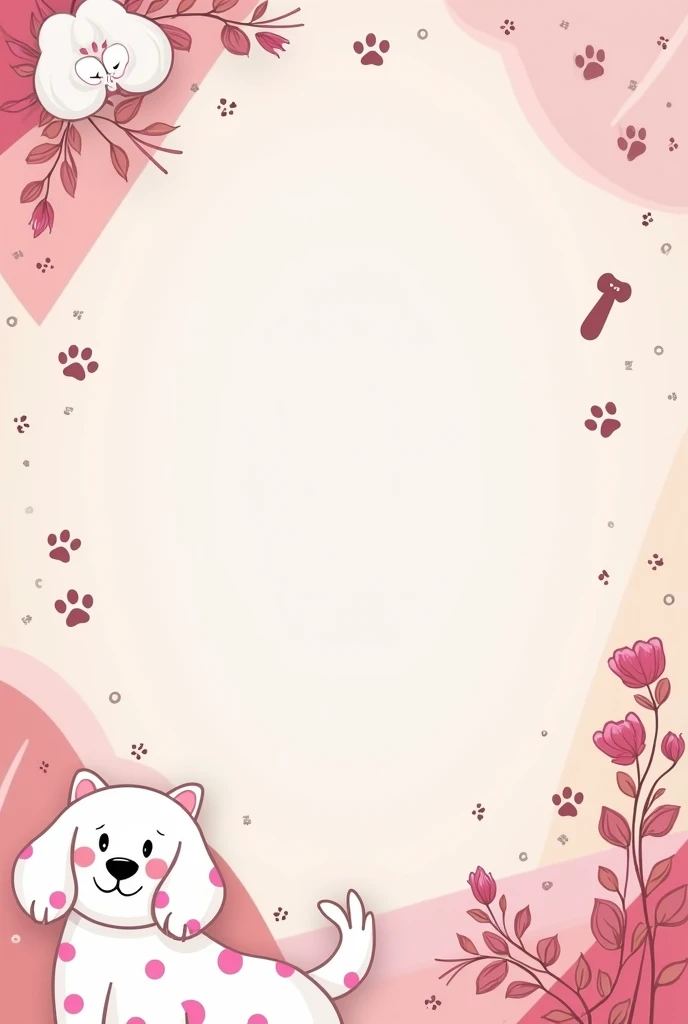  Animated template for a white dog makeup business with pink spots 