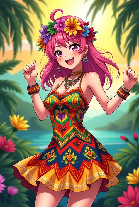 Natsuke from ddlc in Brazilian clothes 
