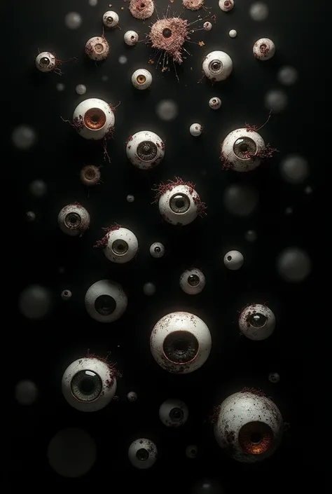 make an image full of eyes with a black background