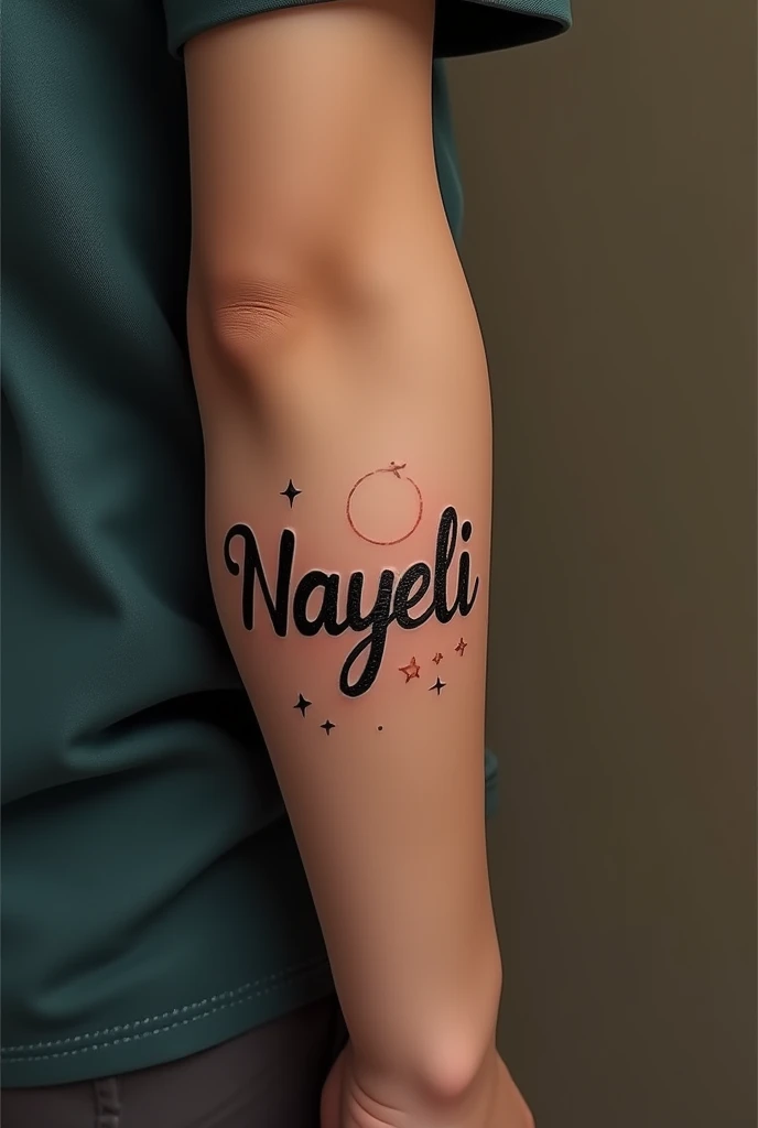 Create a boy&#39;s arm that has a tattoo that says Nayeli 