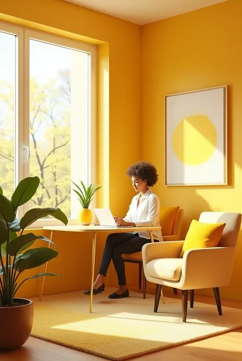 psychologist office with yellow colors