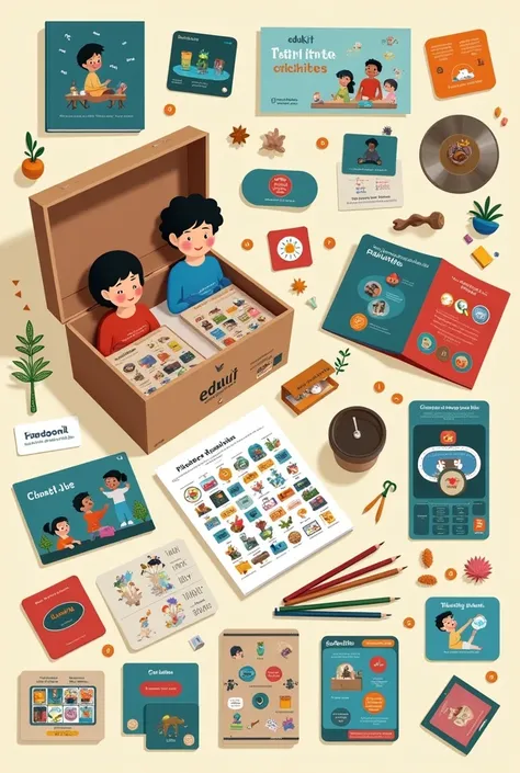 The "EduKit Inclusivo" is a multi-sensory educational set composed of visual communication books with pictograms, role-playing games to encourage social skills, various tactile materials to stimulate the senses, and augmented reality cards that allow inter...