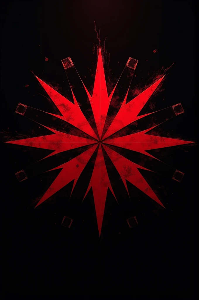 A 6-pointed RED STAR on a BLACK BACKGROUND,REPRESENTING CHAOS.