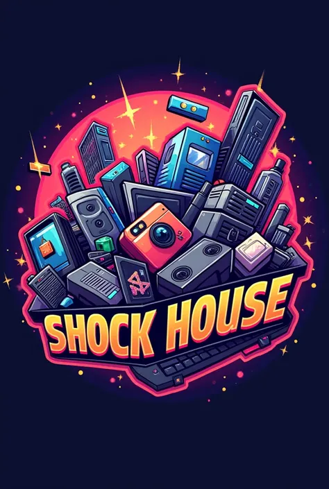 Make a logo for a company called Shock House, The company is dedicated to dropshipping, everything is done online., We want a striking image where you show several products and the person who sees it will stay looking at it because of how striking it is., ...