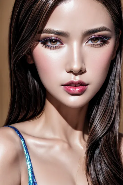 Realistic (photorealistic Realism), (high resolution), ((intricately detailed digital art)). (ultra realistic texture details: velvety skin, hair.), (ultra quality), professional photography, (glamour shot of Japanese woman:1.3), (intricately detailed real...