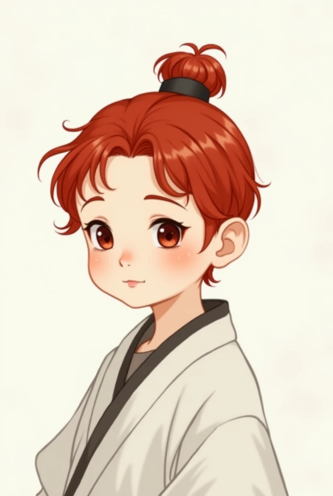 1 boy with red hair on a white background style drawing classical Chinese