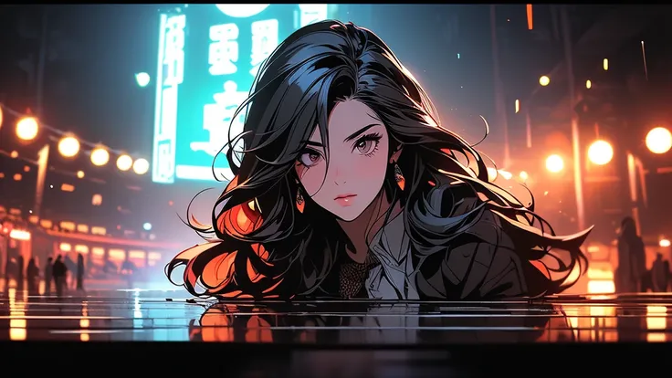 (A video game art style black graphics, (drawing with liquid thick bloody black ink Sumi), ((style guó huà 1.1)), ((effect of a wide brush Brush Pen 1.1)), the effect of overlaying neon shadows, double exposure, monochrome noir, white cold background, art ...