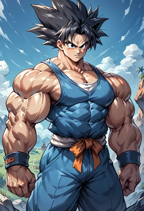 highest quality,based on anatomy,huge muscles,goku and kogenta mix,