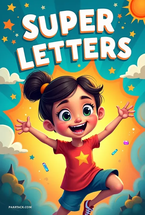 Cover for a girl that says "SUPER LETTERS"