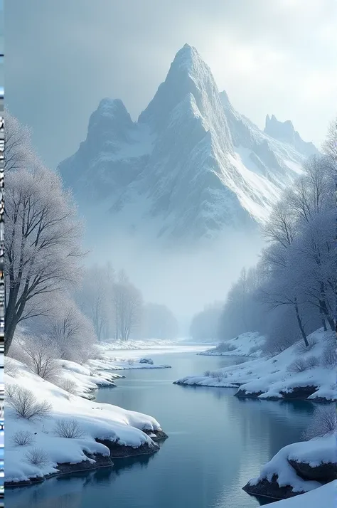 A landscape with cold colors
