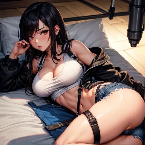 Shorts　juvenile　Tank top　hoodie　jeans　Tifa Lockhart　Attractive ass　Big penis　attractive vagina　Large Breasts　suspenders　Sleeping on the operating table　