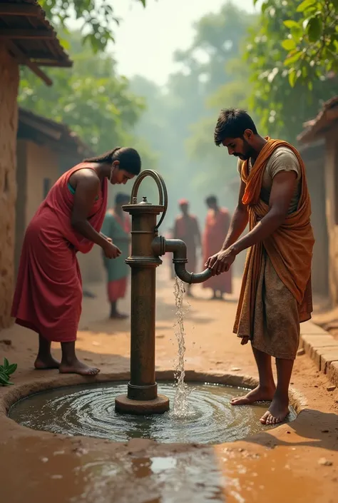 Manual handpumps in Indian villages 