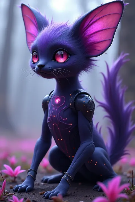 Purple and black furred protogen femboy