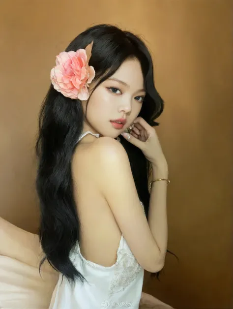 jennie kim, jennie face, blackpink idol jennie, calidad hd, arte digital, realisian, black hair