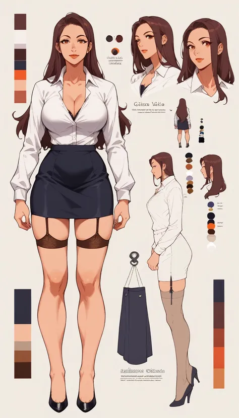 girl, alone, whole body, from head to toe, are standing, (huge_chest:1.3),

character design sheet, character reference sheet, s...