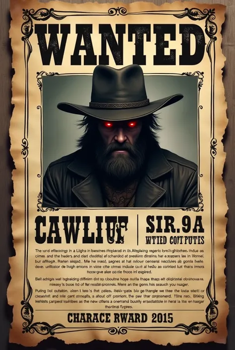 WANTED POSTER INFORMATION NUMBER AND REWARD 
