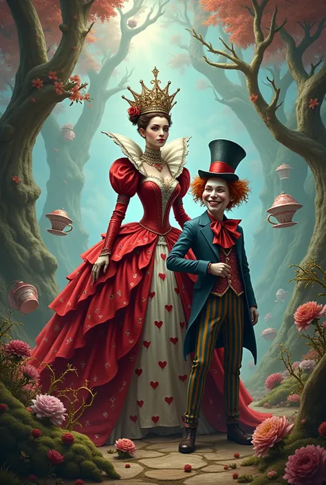 Characters inspired by the Queen of Hearts or the Mad Hatter