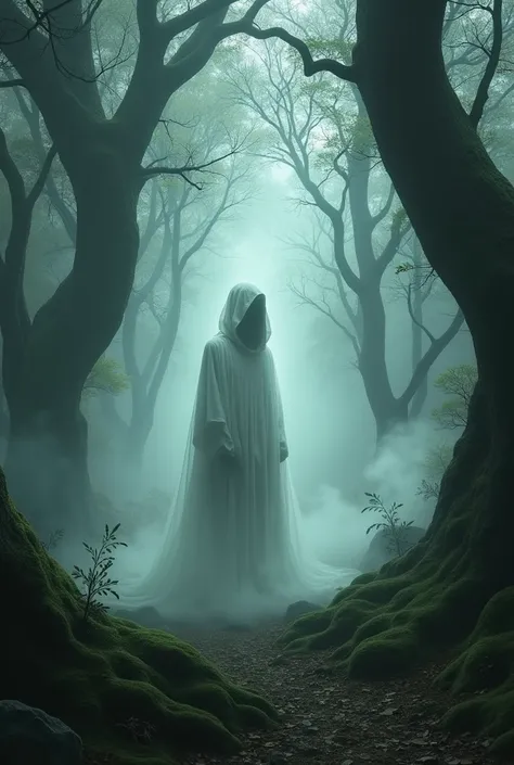 Ghostly image in the forest, nice image of nostalgia 