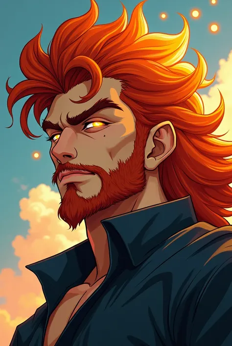 Guick is an imposing and enigmatic man, with a presence that mixes charm and danger. Her hair is a mix of red and orange, like dancing flames, and fall in messy waves down to the shoulders. His eyes are a deep yellow, almost golden, that glow brightly when...