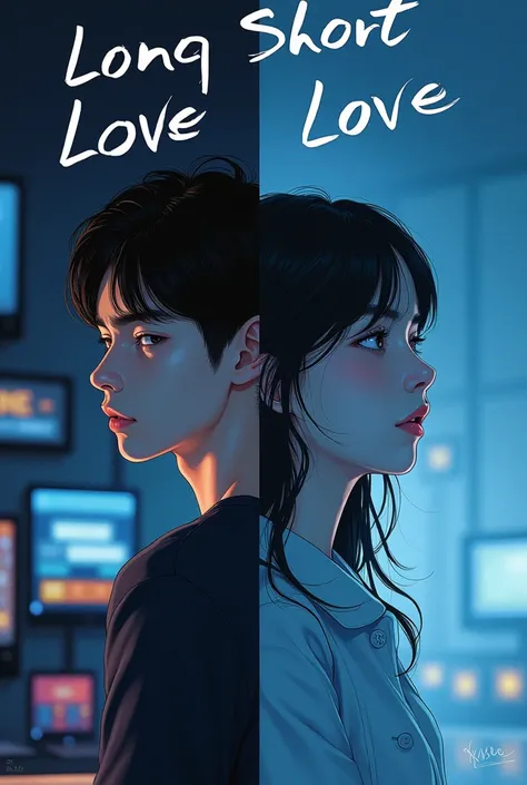 For a cover design that is clearly distanced and uses a Korean manhwa style and looks sharp and realistic, You can follow this guide.: backdrop: Divide the image in half: ครึ่งหนึ่งสำหรับmanและอีกครึ่งหนึ่งสำหรับfemale ใช้ภาพที่แสดงถึงสถานที่ต่างกัน เช่น m...