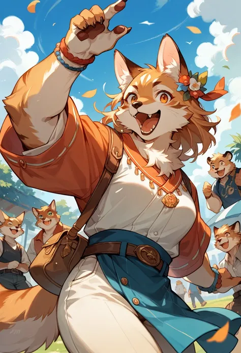 rating_safe, score_9, score_8_up, score_7_up, score_6_up, score_5_up, score_4_up, hires, highres, source_furry, World Heritage Site, boys, girls, Happy, joyful, absurdres(Photos of solo travelers)(kemono, furry anthro),