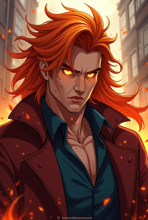 Guick is an imposing and enigmatic man, with a presence that mixes charm and danger. Her hair is a mix of red and orange, like dancing flames, and fall in messy waves down to the shoulders. His eyes are a deep yellow, almost golden, that glow brightly when...