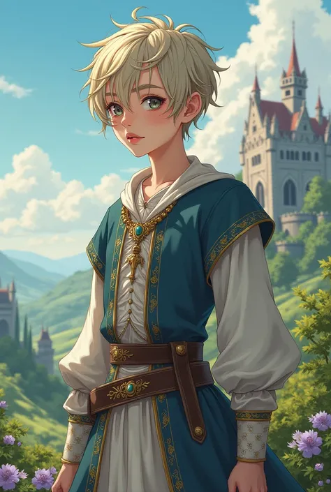 Medieval Femboy in a anime style 