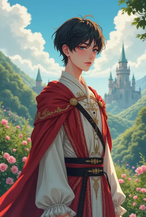 Medieval Femboy in a anime style 