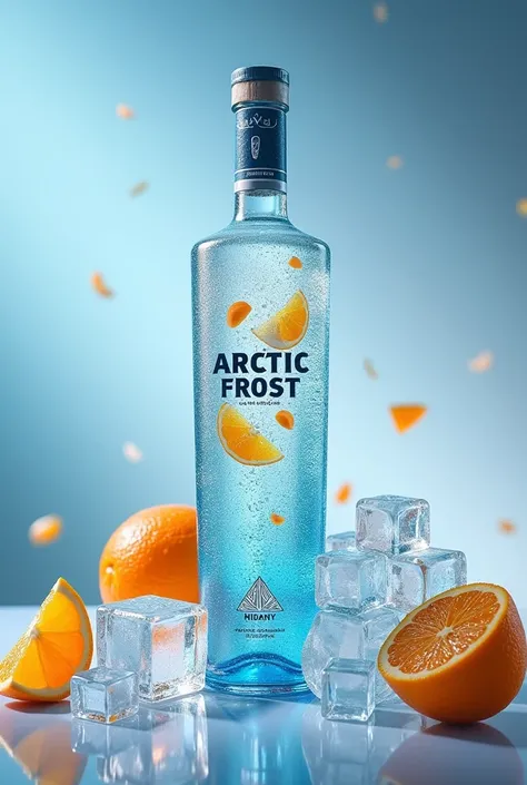 Give me an ad for a picture of a vodka drink with the name Artic Frost and that tastes like citrus burst with a modern twist