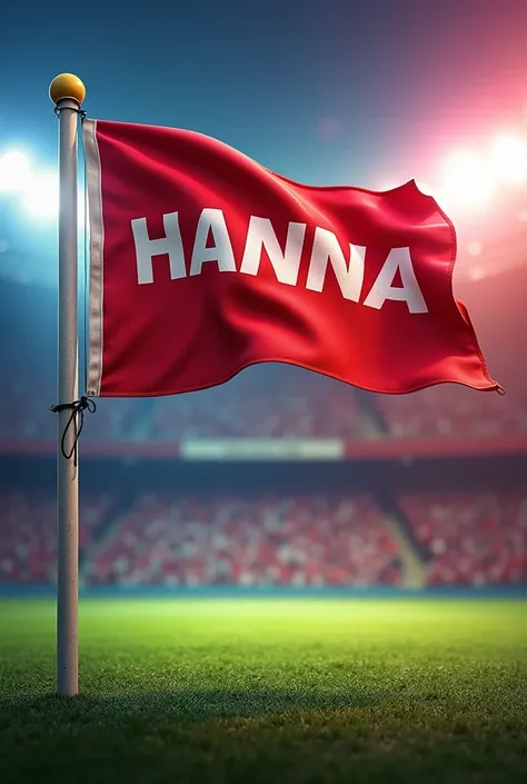 Create a picture of a soccer flag with the name “Hanna” written on it as if it were a soccer team 