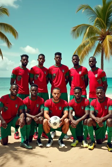 Bahamas Mens Football National Team Photo Groub with holding ball