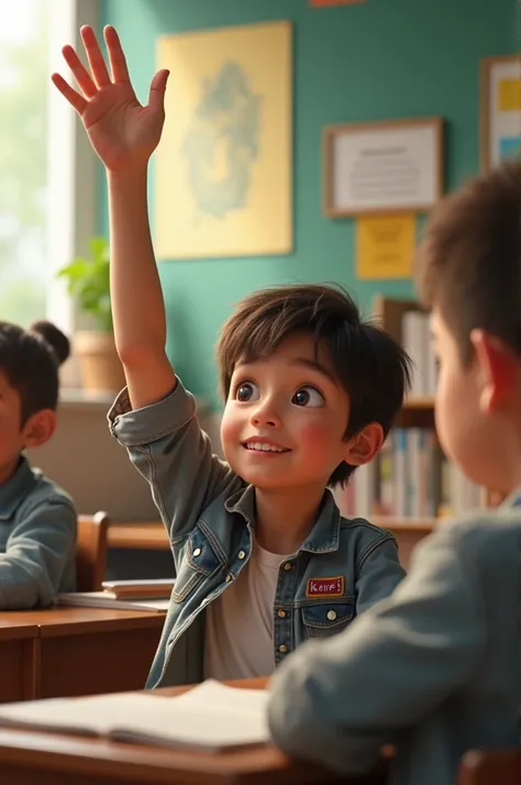 Student raising hand