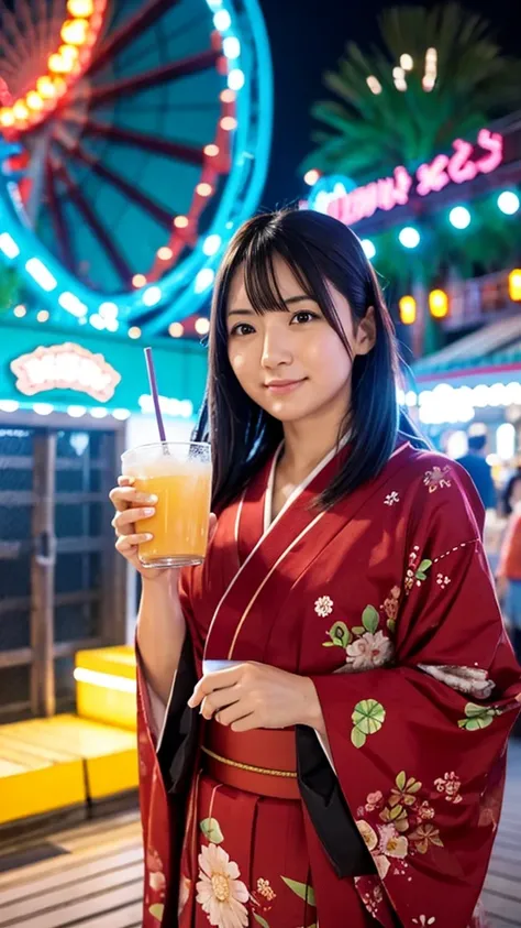 woman,Japanese,amusement park,drink