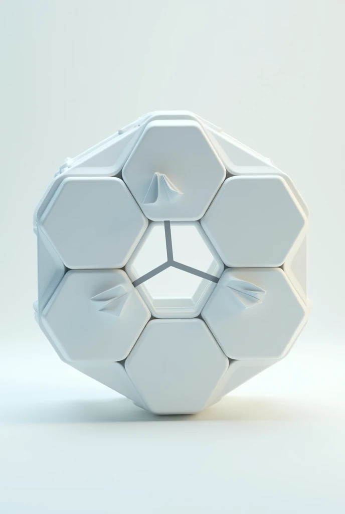 Generates a 3D figure without a base from a 2D pattern of hexagons with 3 control points where it gets smaller and smaller, that the 3D figure has these points making the figure deform in three points more towards the center, that has no basis. It includes...