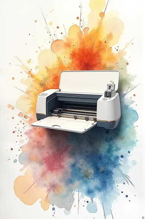 Watercolor Paper Cutting Machine Drawing
