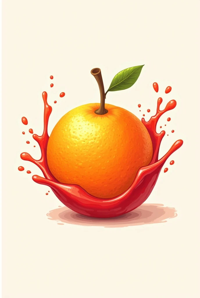 Create a simple logo of an orange with red juice signaling vitality