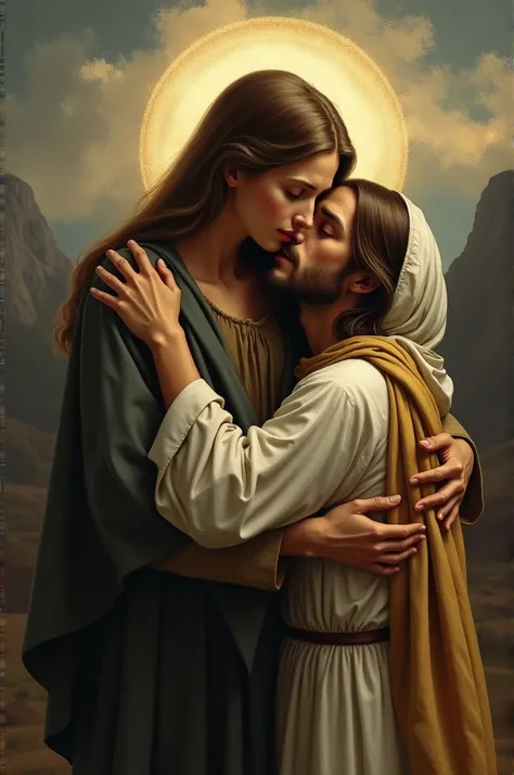 Mary hugging Jesus 